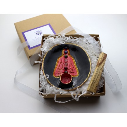 Çakra Taşlı Palo Santo Tütsülük | Siyah