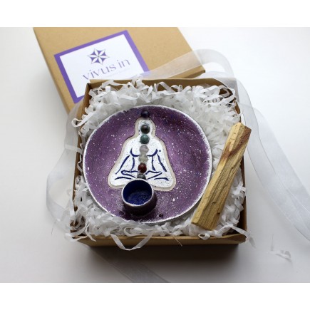 Çakra Taşlı Palo Santo Tütsülük | Mürdüm