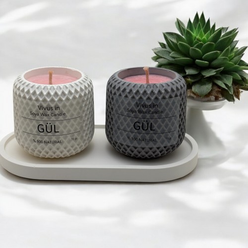 Soya Mumu %100 Doğal  - Gül kokulu - Hediyelik kutusunda